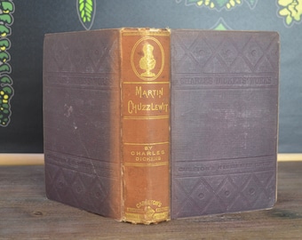 Martin Chuzzlewit, Charles Dickens, Carleton's New Illustrated Edition, 1873, Victorian novel, antique book