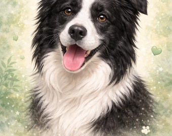 Personalized dog poster, watercolor dog portrait, dog name poster, dog gift, digital print