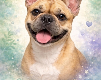 Personalized dog poster, watercolor dog portrait, dog name poster, dog gift, digital print