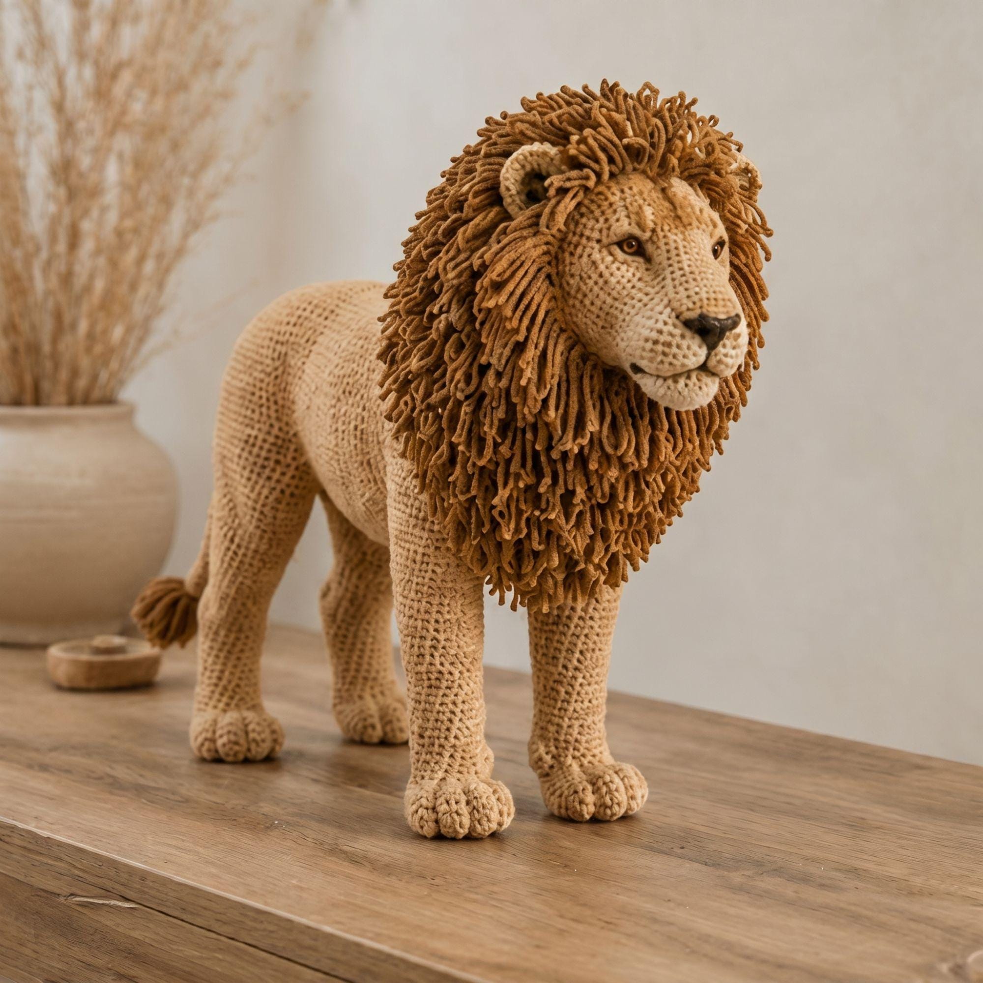 Realistic Safari Lion Pattern