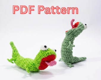 Crochet Tom Lizard Pattern PDF, Easy Amigurumi Animal Plush Toy for Beginners, Funny Reptile DIY Gift, Step by Step Tutorial
