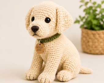 Realistic Labrador Crochet Pattern PDF, Amigurumi Puppy Dog Tutorial, Beginner Friendly Crochet Plush, Instant Download