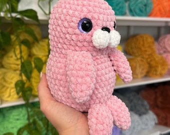 Crochet No Sew Seal Pattern Weighted Amigurumi Stuffed Animal Market Friendly Squishy Fidget
