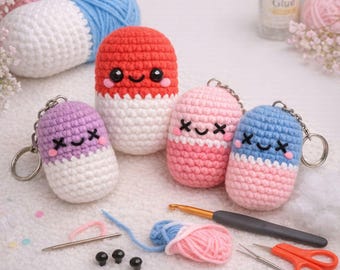 Crochet Pill Pattern PDF, Amigurumi Capsule Plush, Cute Medicine Toy, Beginner Friendly, Kawaii Crochet Gift Pattern