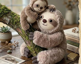 Realistic Amigurumi Sloth Crochet Pattern PDF – Cute DIY Gift for Sloth Lovers