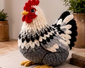 Realistic Rooster Crochet Pattern PDF, Multilingual, Life-like Amigurumi Bird, Detailed Sculptural Tutorial- NEW VERSION !