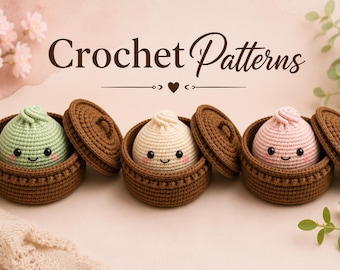 No Sew Dumpling Crochet Pattern  Kawaii Amigurumi Food PDF  Beginner Steamer Basket Plushie Tutorial  Cute Digital Download