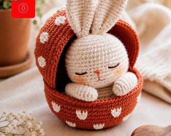 Bunny Crochet Pattern PDF | Amigurumi Bunny in Shell Pattern | Easy Crochet Animal Pattern | Digital Download | Beginner Amigurumi Tutorial