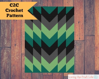 Northern Lights C2C Blanket - Corner to Corner - Graphghan - Written Crochet Pattern and Graph - Instant Download