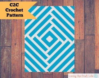 Twisted C2C Blanket - Corner to Corner - Written Crochet Pattern and Graph - Instant Download