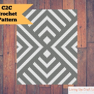 Cornered C2C Blanket Corner to Corner Graphghan Written Crochet Pattern and Graph Instant Download image 1