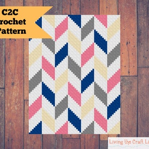 Herringbone 4 C2C Blanket Corner to Corner Graphghan Graphghan Written Crochet Pattern and Graph Instant Download image 1