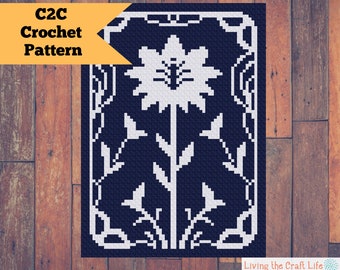 Lily C2C Blanket - Corner to Corner - Graphghan - Written Crochet Pattern and Graph - Instant Download