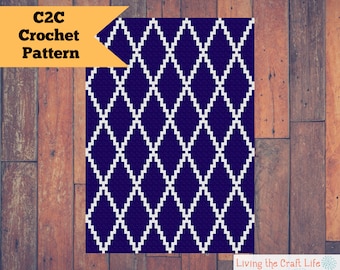Lattice C2C Blanket - Corner to Corner - Written Crochet Pattern and Graph - Instant Download
