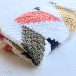 Herringbone 4 C2C Blanket Corner to Corner Graphghan Graphghan Written Crochet Pattern and Graph Instant Download image 4