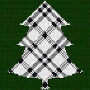 Plaid Tree C2C Blanket Corner to Corner Graphghan Written Crochet Pattern and Graph Instant Download image 2