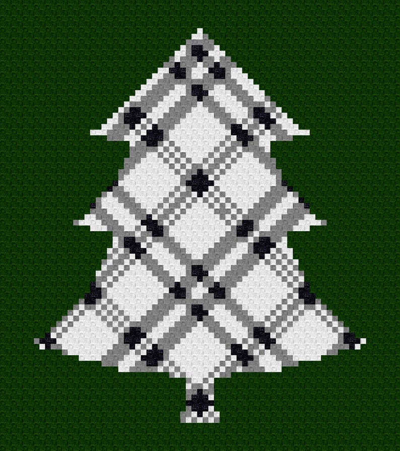 Tree Graphghan Patterns Plaid Tree C2C Blanket - Corner to Corner - Graphghan - Written Crochet ...