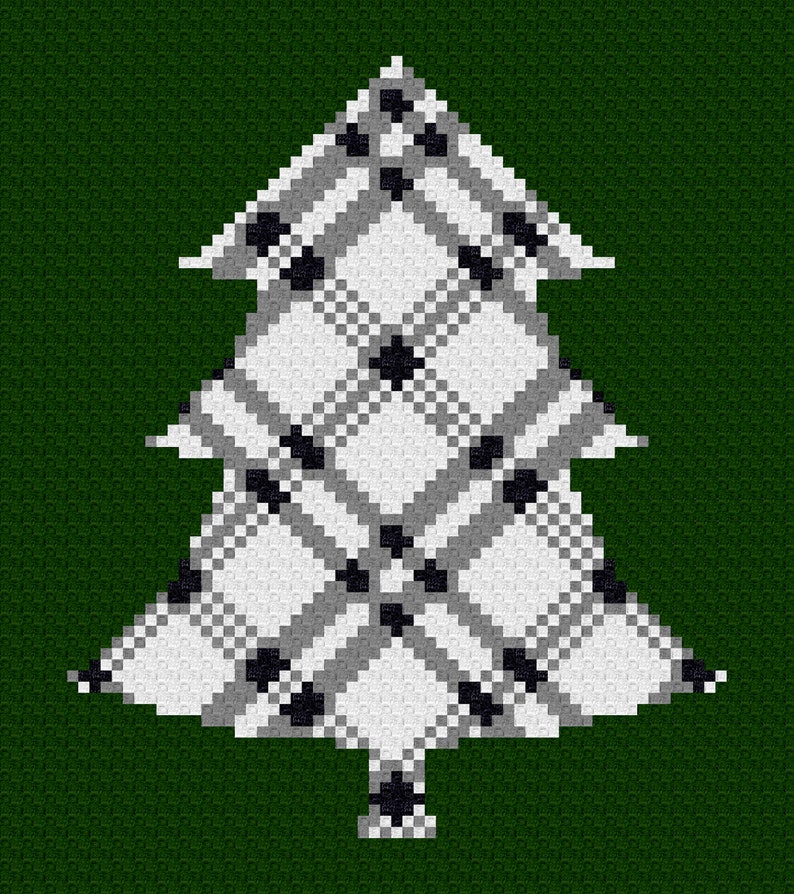 Plaid Tree C2C Blanket Corner to Corner Graphghan Written Crochet Pattern and Graph Instant Download image 2