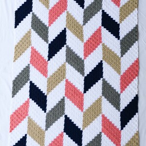 Herringbone 4 C2C Blanket Corner to Corner Graphghan Graphghan Written Crochet Pattern and Graph Instant Download image 2