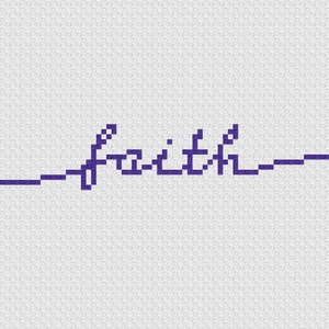 Faith Calligraphy C2C Throw Blanket Corner to Corner Graphghan Written Crochet Pattern and Graph Instant Download image 2