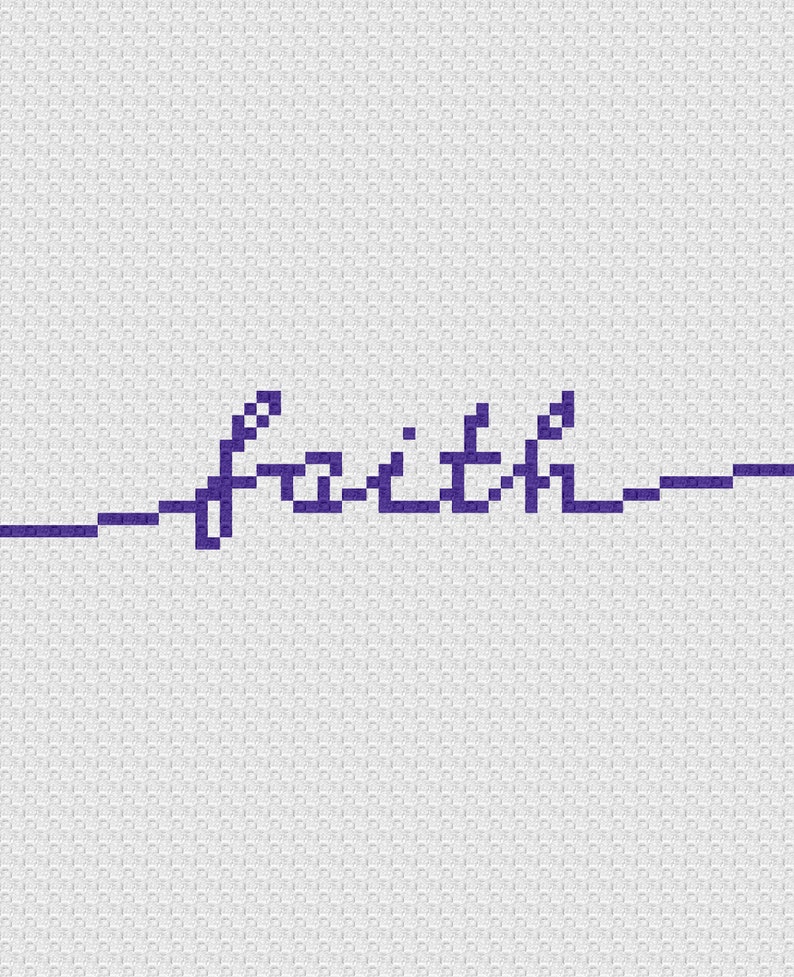 Faith Calligraphy C2C Throw Blanket Corner to Corner Graphghan Written Crochet Pattern and Graph Instant Download image 2