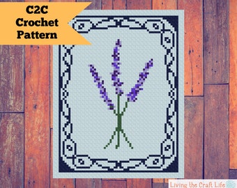 Lavender C2C Blanket - Corner to Corner - Graphghan - Written Crochet Pattern and Graph - Instant Download