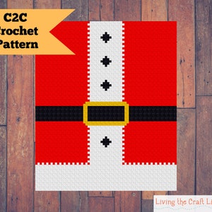 Santa Suit C2C Blanket - Corner to Corner - Graphghan - Written Crochet Pattern and Graph - Instant Download
