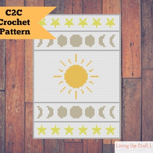 Celestial C2C Blanket - Corner to Corner - Graphghan - Written Crochet Pattern and Graph - Instant Download