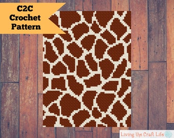 Giraffe Print C2C Blanket - Corner to Corner - Graphghan - Written Crochet Pattern and Graph - Instant Download