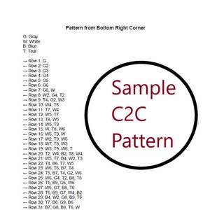 Plaid C2C Blanket Corner to Corner Written Crochet Pattern and Graph Instant Download image 2