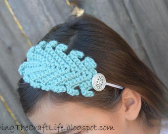 Feather Headpiece Applique - Crochet Pattern Tutorial - Instant Download