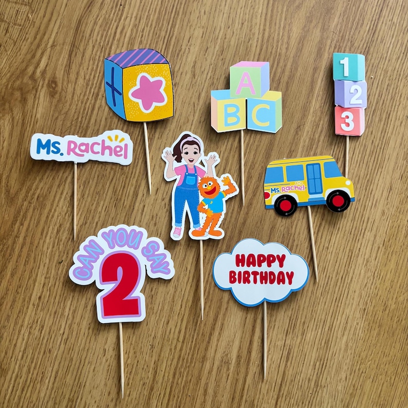 Abc Block Topper Ms Rachel Cupcake Toppers, Ms Rachel Party Decor - Etsy UK
