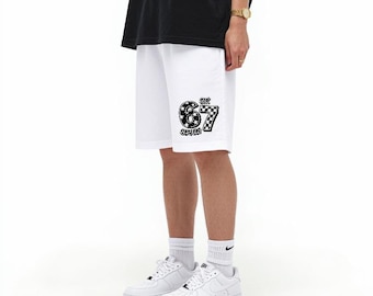 Men's & Women's Graphic Sweat Shorts, Social Media Screenshot Print, Casual Y2K Streetwear Shorts for Summer