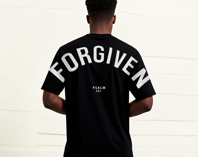 Forgiven Psalm 32:1 Christian T-shirt, Faith-based Tee, Minimalist ...