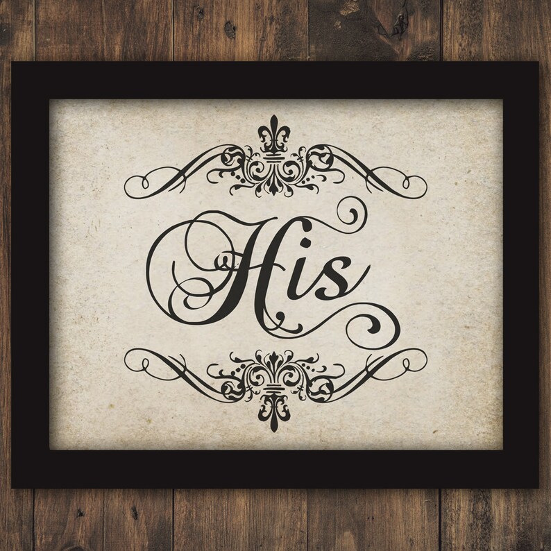 HIS w Intricate Border Text Script Typography Word