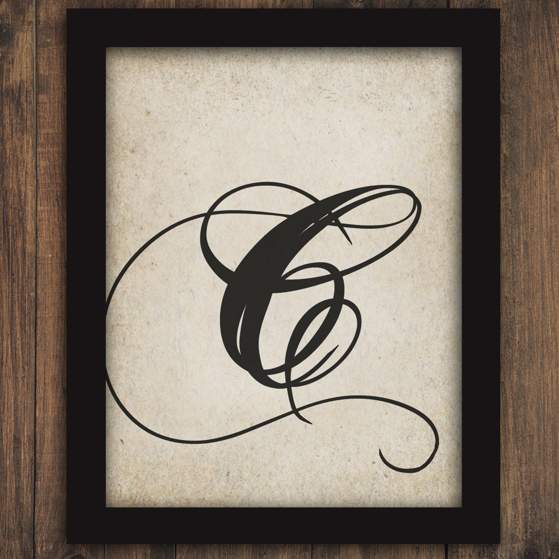 MONOGRAM Fancy Calligraphy Letter or Initial C Text Typography | Etsy