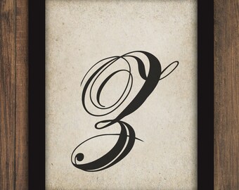 Monogram Fancy Calligraphy Letter Or Initial Z Text Typography Etsy