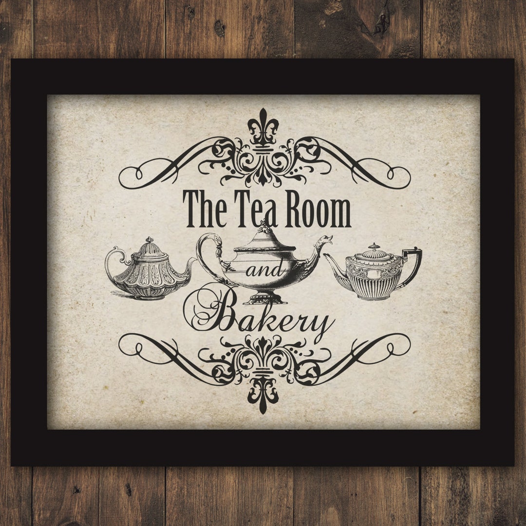 The Tea Room and Bakery Sign Wall Decor DIGITAL DOWNLOAD Art Etsy