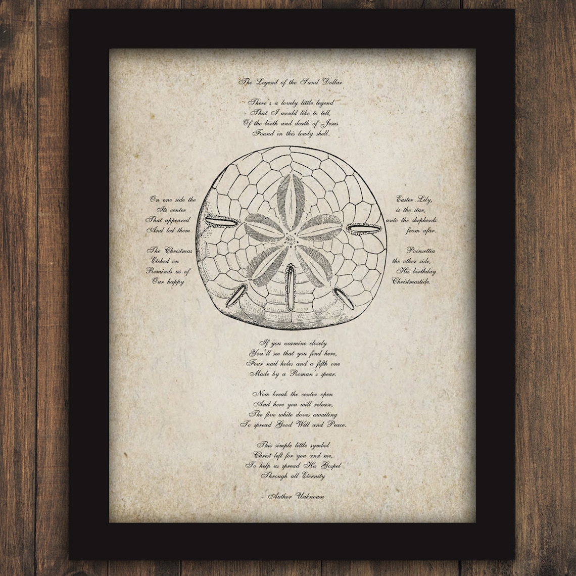Legend of the SAND DOLLAR Poem Cross Printable Digital Wall Etsy