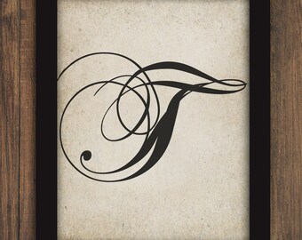Fancy Letter T Etsy