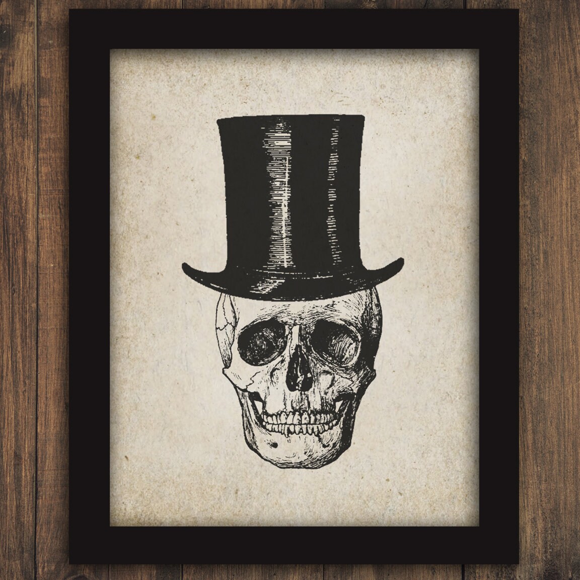 Skull Front View Anatomy W Top Hat Wall Art Digital Image Etsy Canada