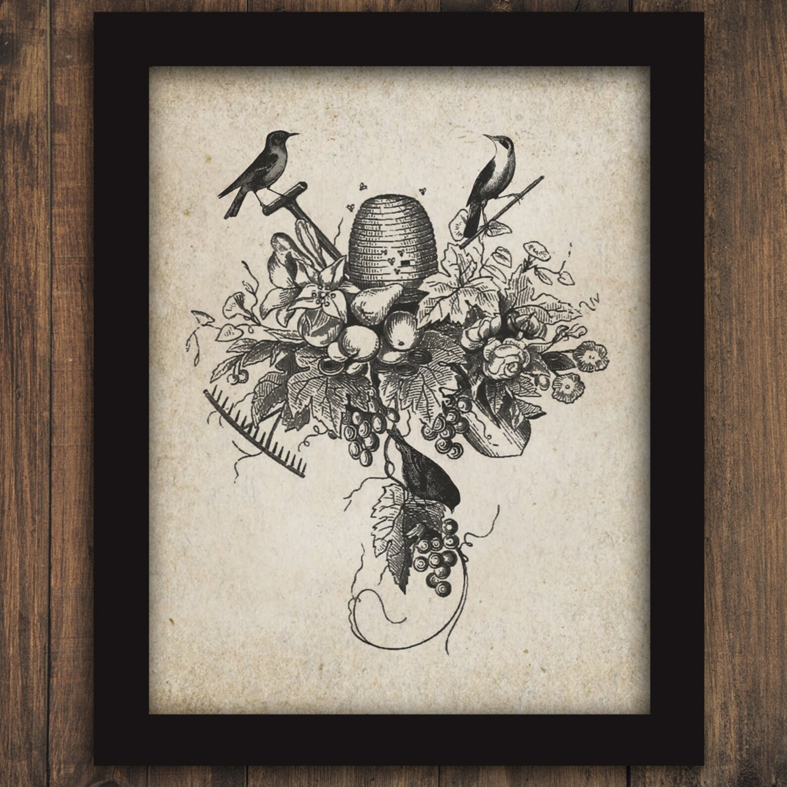 Garden Arrangment Birds Bee Hive Bees Rake Spade PRINTABLE Etsy garden-arrangment-birds-bee-hive-bees-rake-spade-printable-etsy