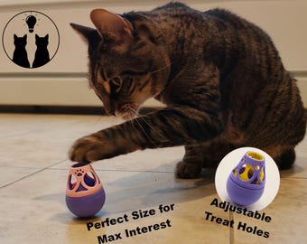 Zabawka dla kota Wobbo – interaktywna, chwiejna zabawka dla małych zwierząt, regulowane otwory i możliwość prania