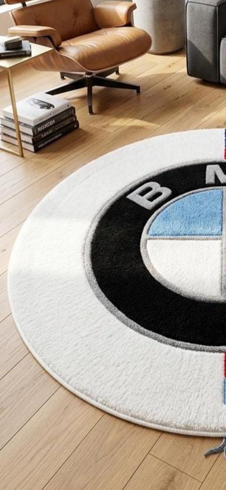 Tufting Rug Bmw BMW M Sport Round Rug, Luxury Car Logo Area Rug, Hand Tufted Wool ...