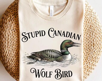 Camiseta de lobo canadiense tonto, regalo para un fanático del hockey romántico, camiseta para observador de colimbos comunes, top con gráfico de animales sarcásticos, artículos para lectores de libros