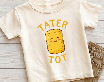 Tater Tot Toddler Shirt, Cute Food Pun Baby Bodysuit, Comfort Colors Kids Tee, Neutral Aesthetic Nursery Gift, Funny First Birthday Outfit