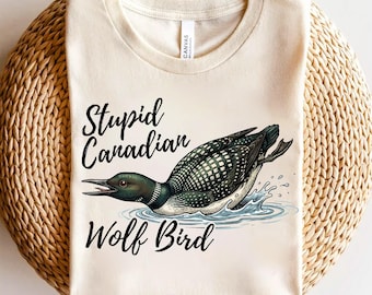 Camiseta de pájaro lobo canadiense tonto, regalo para fans del hockey romántico, ropa para lectores de libros, camiseta con estampado de animales sarcásticos, artículos para fans del romance deportivo