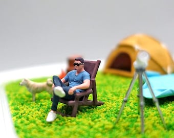 1 64 Scale Stargazing Campsite Miniatures for Diorama Scenes