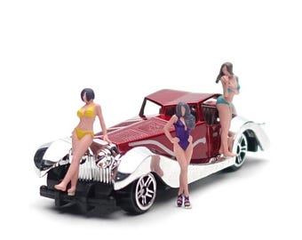 1:64 Female Figurine, Bikini Miniature, Diecast Diorama