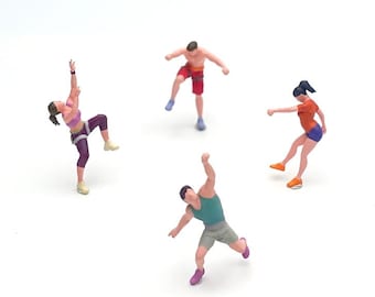 1 64 Mini Figuras de Escalada Libre para Diorama de Montaña y Set de Escalada en Roca
